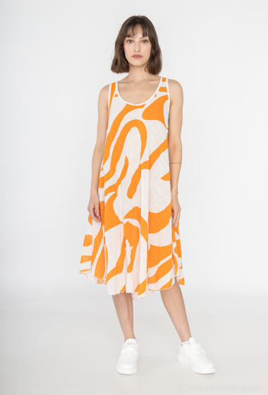 Wholesaler Emma Dore - Sleeveless mid-length dress with print