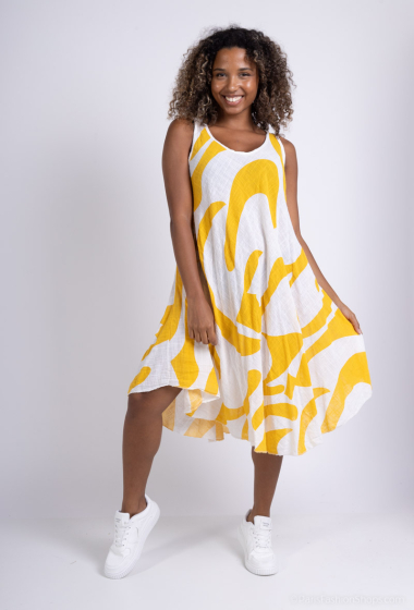 Wholesaler Emma Dore - Sleeveless mid-length dress with print
