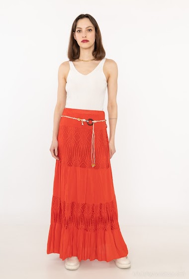 Wholesaler Emma Dore - Long lace skirt with belt