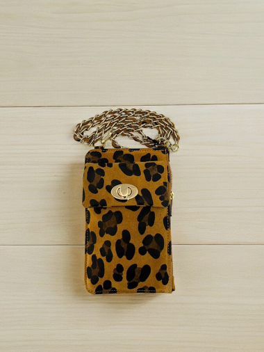 Wholesaler Emma Dore (Sacs) - Leopard print leather laptop holder