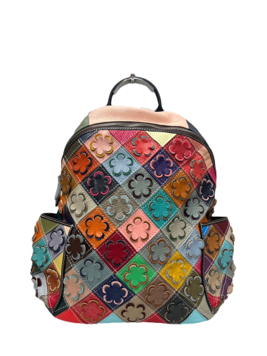 Wholesaler Emma Dore (Sacs) - Floral leather backpack
