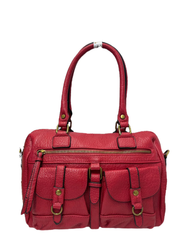 Vimoda Paris Leather Handbag Full Zip Crossbody Strap Red Lining