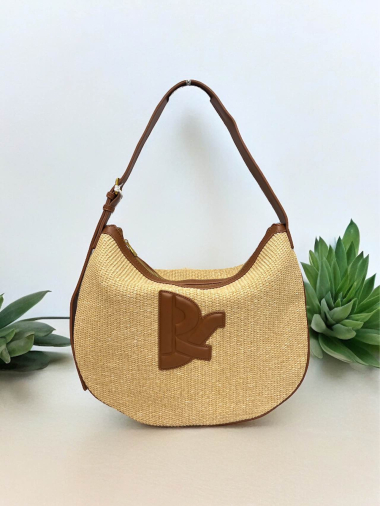Großhändler Emma Dore (Sacs) - Hobo-Tasche aus zwei Materialien aus Stroh, „REGINA SCHRECKER“