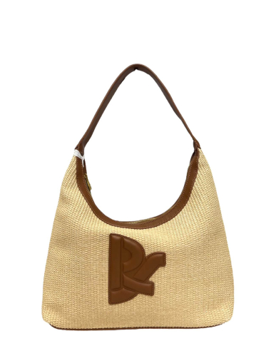 Wholesaler Emma Dore (Sacs) - Straw bi-material hobo bag, “REGINA SCHRECKER”