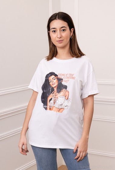 Grossiste Emma Dore - T-shirt avec imprimé et strass