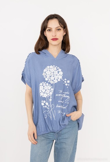 Wholesaler Emma Dore - Floral print top with hood