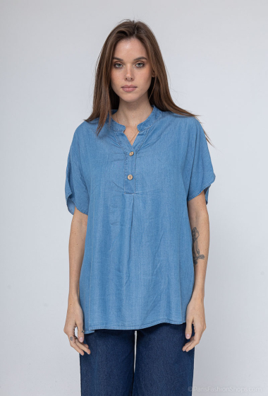 Wholesaler Emma Dore - Short sleeve denim top with button