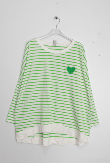 Wholesaler Emma Dore - Striped tunic with heart