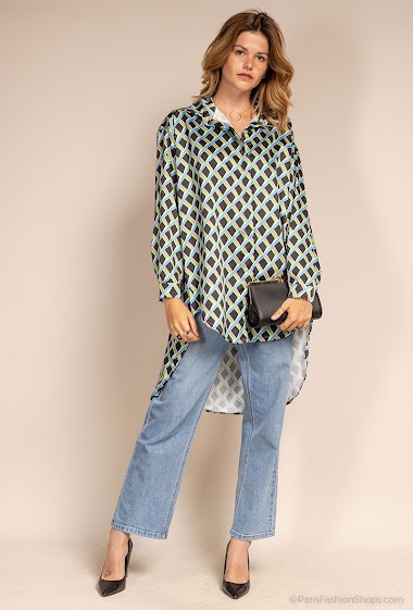 Wholesaler Emma Dore - Buttonned geometric pattern tunic