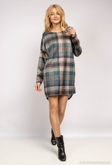 Großhändler Emma Dore - Tartan pattern knit tunic