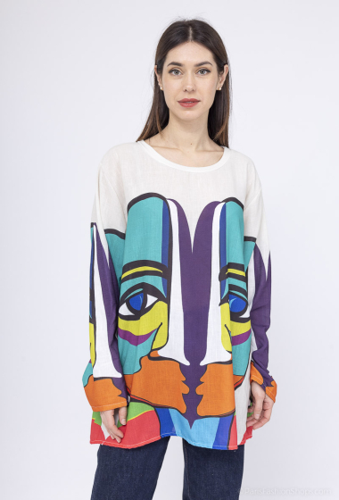 Wholesaler Emma Dore - Printed tunic, round neck