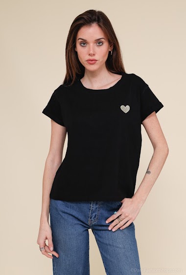 Wholesaler Emma & Ella - Round neck t-shirt with little heart