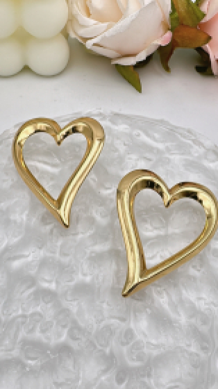 Wholesaler EMMASH BIJOUX - STAINLESS STEEL HEART EARRINGS