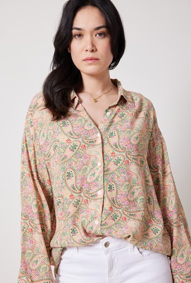 Wholesaler ESCANDELLE Paris - 100% Viscose printed blouse