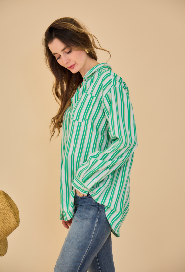 Wholesaler ESCANDELLE Paris - Striped long sleeve shirt