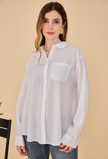 Wholesaler ESCANDELLE Paris - Plain shirt 100% Lyocell, long sleeves, oversize