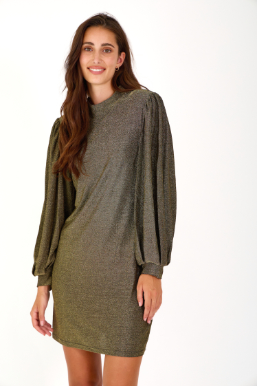Wholesaler ESCANDELLE Paris - GRAZIA - Shiny Long Sleeve Dress
