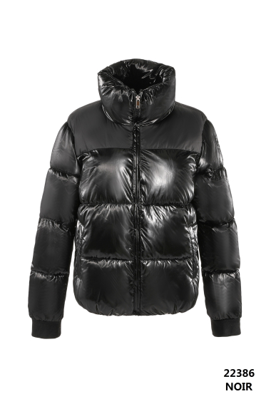 Short bi material puffy jacket Escandelle Paris Fashion Shops