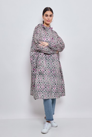 Wholesaler ESCANDELLE Paris - Rain cape Long raincoat Printed, Colorful print, 100% polyester