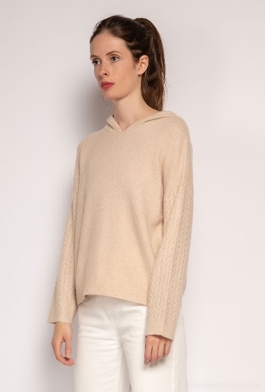 Wholesaler ESCANDELLE Paris - Hooded knit sweater