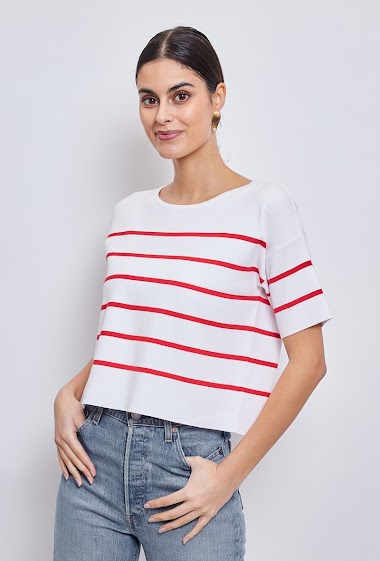 Wholesaler ESCANDELLE Paris - Striped T-Shirt, oversized sailor top