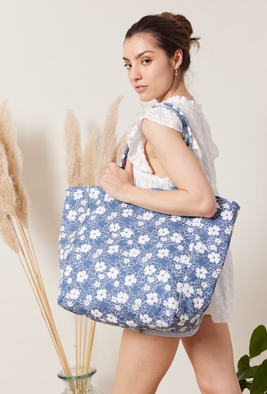 Wholesaler ESCANDELLE Paris - Floral pattern soft tote bag