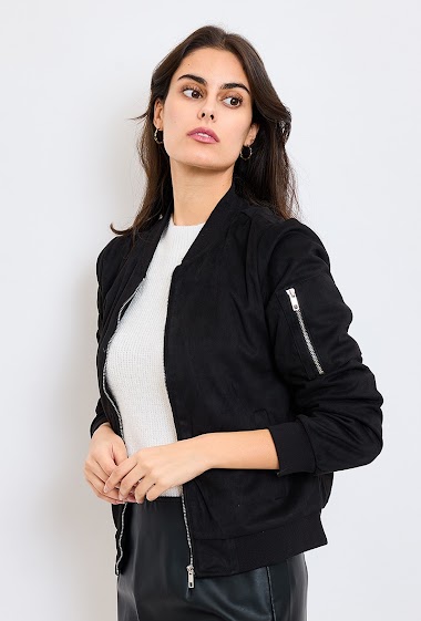 Wholesaler ESCANDELLE Paris - Bomber jacket, suede aviator style, 100% polyester