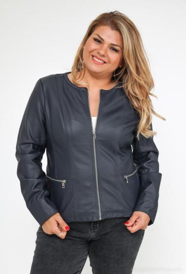 Wholesaler ESCANDELLE Paris Grande Taille - Plus Size Faux Leather Jacket big size