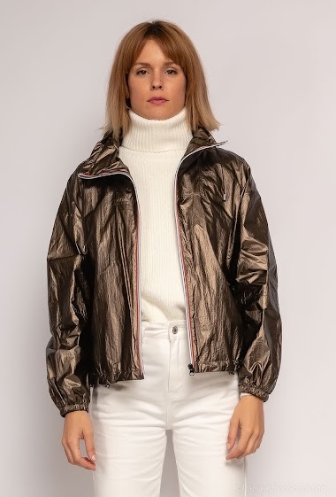 Wholesaler ESCANDELLE Paris - Short iridescent jacket, Stand-up collar windbreaker