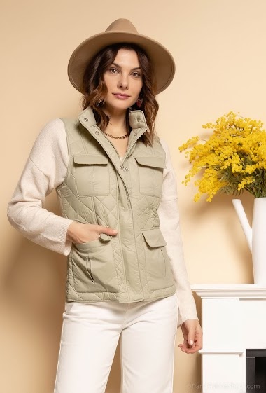 Wholesaler ESCANDELLE Paris - Sleeveless padded jacket, lightweight, 100% Polyamide