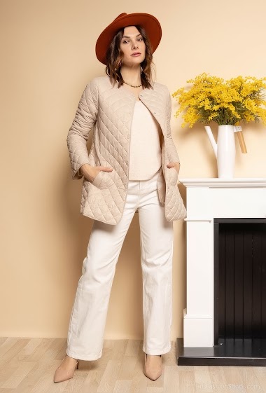 Wholesaler ESCANDELLE Paris - Quilted jacket, mid-length without hood, 100% Polyamide
