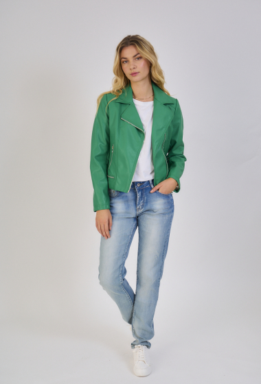 Wholesaler ESCANDELLE Paris - Colorful faux leather perfecto jacket