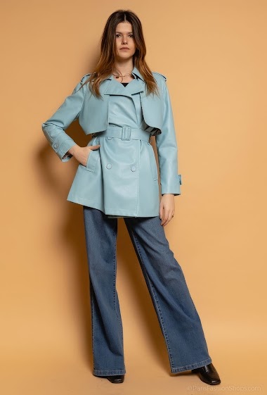 Wholesaler ESCANDELLE Paris - Short colored faux leather trench coat