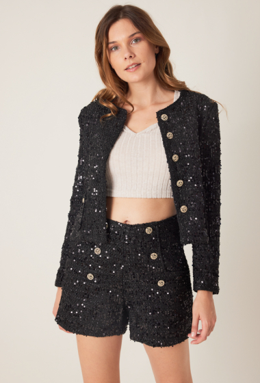 Wholesaler Escandelle - Lily Sequined Tweed Jacket