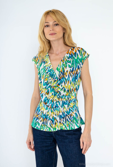 Wholesaler Esperance - Printed wrap blouse