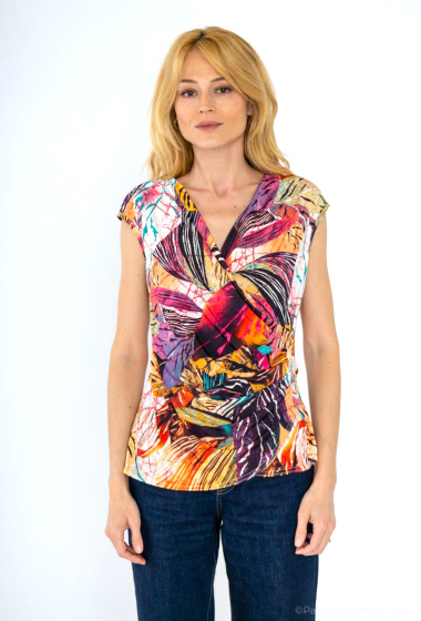 Wholesaler Esperance - Printed wrap blouse