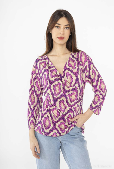 Wholesaler Esperance - Printed draped blouse