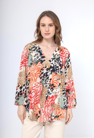 Wholesaler Esperance - Printed blouse with pleat