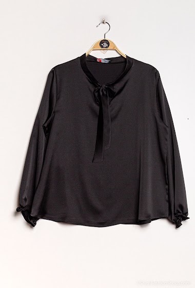 Wholesaler Esperance - Silky blouse with tie-up collar