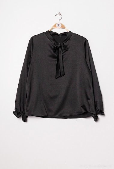 Wholesaler Esperance - Silky blouse with tie-up collar