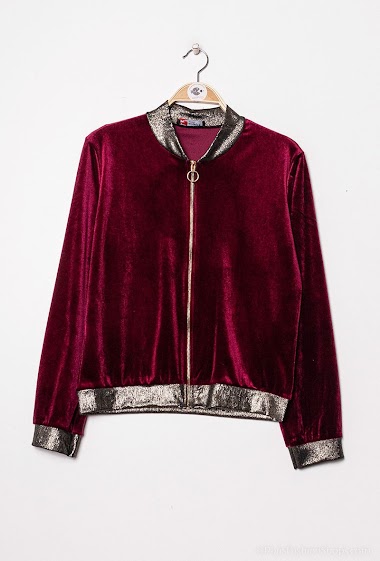 Wholesaler Esperance - Velvet Bomber jacket with sparkly edges