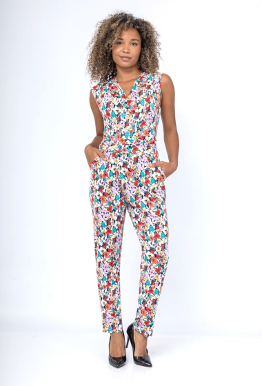 Wholesaler Esperance - Floral print wrap jumpsuit