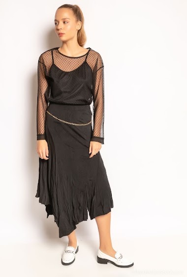 Wholesaler Esperance - Asymmetric skirt with chain belt