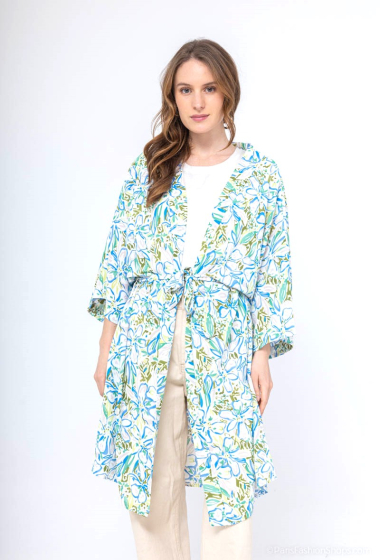 Wholesaler Esperance - Leaf print kimono