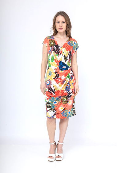 Wholesaler Esperance - Floral print wrap dress