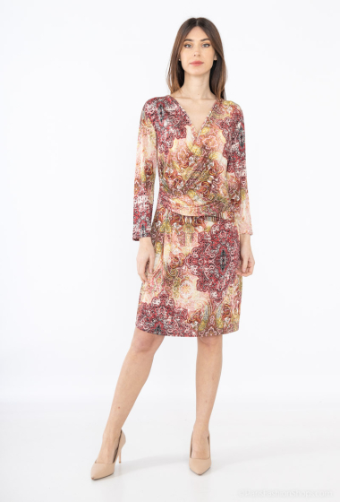 Wholesaler Esperance - Short wrap-over print dress