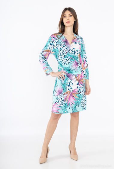 Wholesaler Esperance - Short wrap-over print dress
