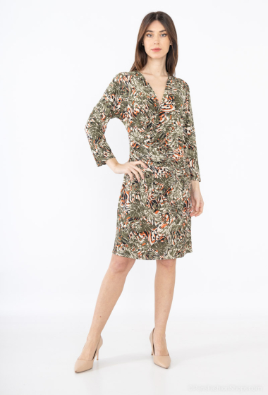 Wholesaler Esperance - Short printed dress with wrap collar