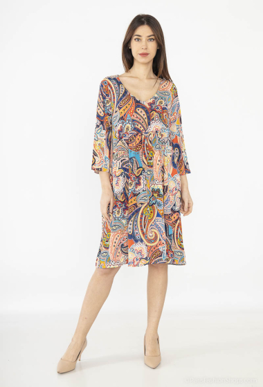 Wholesaler Esperance - Flowy printed dress with pockets
