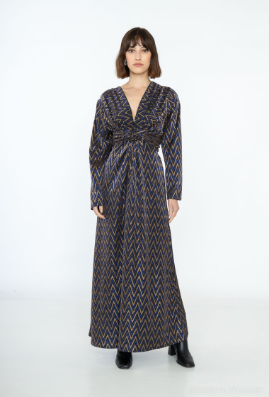 Grossiste Esperance - Robe longue drapée en lurex